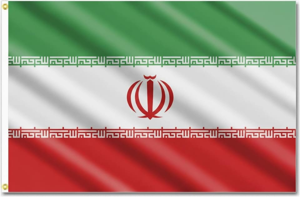 image 1 of Iran Old Persia Flag 5ft x 3ft with Brass Eyelets - Polyester Iranian Flag Banner for Cultural Display, Themed Decor, Room, Bar & Garden Decor | Multi