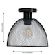 image 5 of First Choice Lighting Cassidy Medium Black Mesh Ceiling Flush Light Black