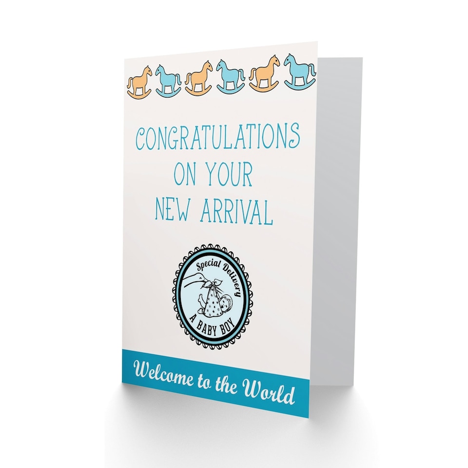 image 1 of Congratulations Welcome Boy New Baby Card