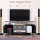 image 4 of HOMCOM TV Unit Cabinet for TVs up to 55 Inches with Storage Shelves and Cupboard, Entertainment Centre for Living Room, Black