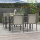 image 6 of Outsunny Rattan Garden Furniture for 4, Dining Table and Chairs, Mixed Grey
