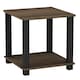 image 1 of Sandra 2 Tier S-Tube End Table Small Wood Bedside Nightstand With Storage Shelf | Multi | Dark Oak wth Black Legs