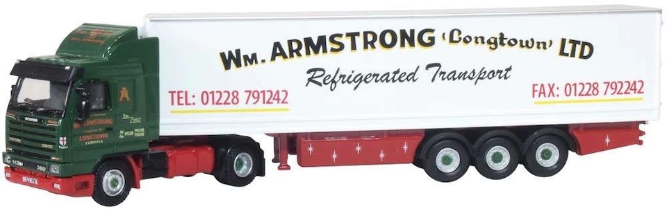 Oxford Diecast Scania 143 40ft Refrigerated Trailer William Armstrong