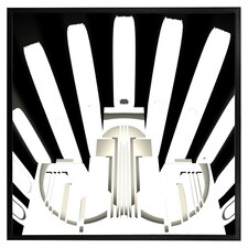 Art deco skyscraper in black & white (Picture Frame) Black | S