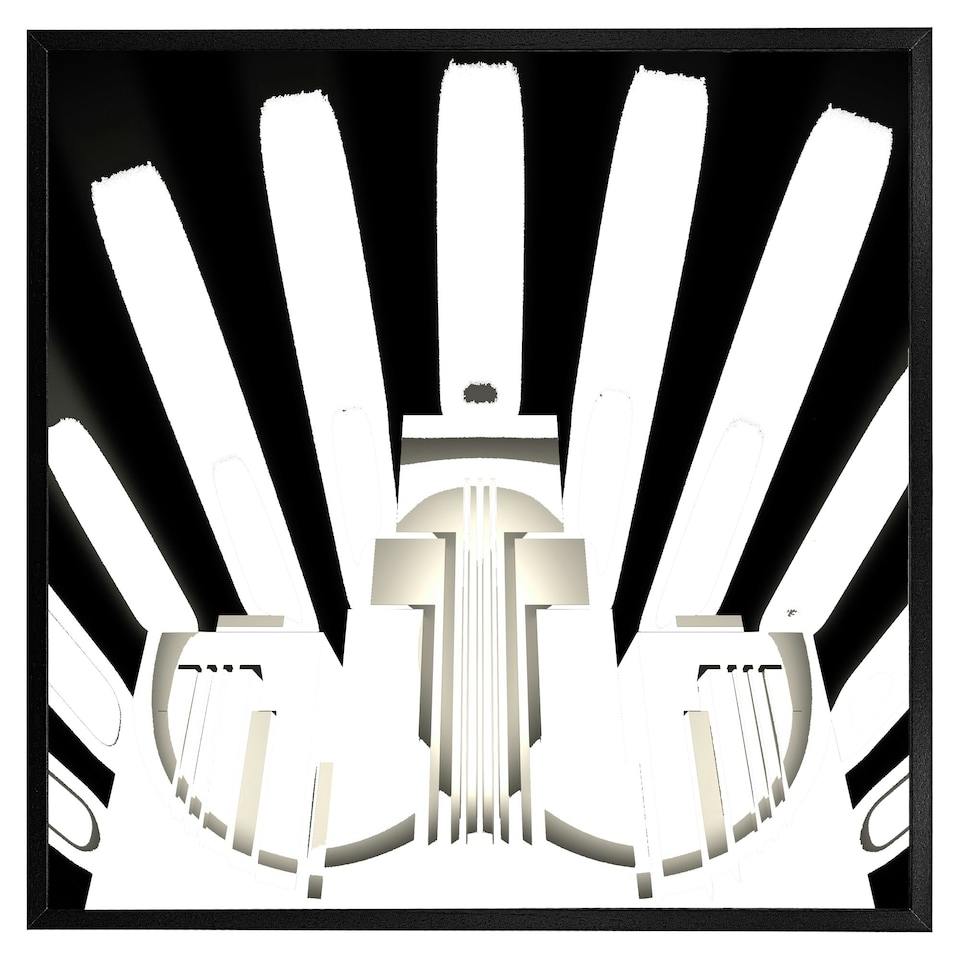 image 1 of Art deco skyscraper in black & white (Picture Frame) Black | S