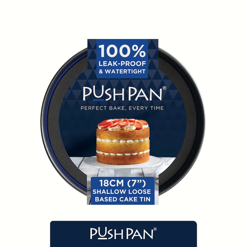 image 1 of PushPan 7 Inch Shallow Cake Tin Grey/Pewter