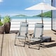 image 1 of Outsunny Set of 2 Portable Folding Recliner Metal Outdoor Patio Chaise Lounge Chairs with Adjustable Backrest, Grey