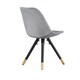 image 4 of Set of 6 Sofia Ergonomic Modern Dining Chairs Upholstered in Velvet, Metal Legs with Gold End Tips Grey | Light Grey