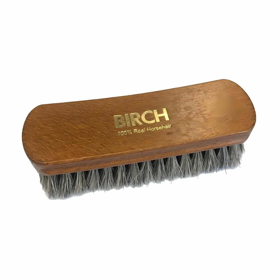 image 1 of BIRCH Horsehair Brush Large - For Polishing Shoes, Boots and Leather 17cm | Grey | Grey