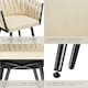 image 5 of Dining Chair Astano - padded, velvet, knot design, continuous backrest - Set of 2 Yellow | Sand