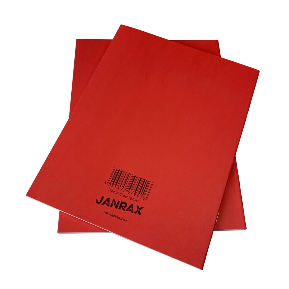 image 1 of Janrax 9x7" Red 80 Pages Feint and Ruled Exercise Book