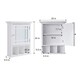 image 4 of Teamson Home Wooden Bathroom Medicine Cabinet Mirrored White