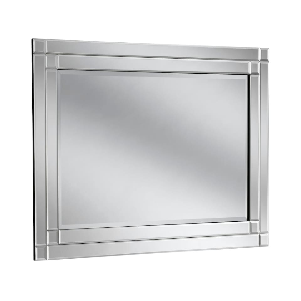 image 1 of Bevelled Modern Rectangular Mirror 120x80cm Black | 120x80x2cm