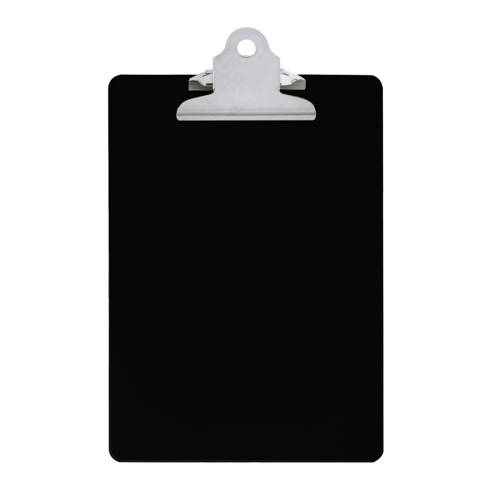 image 1 of Black A5 Clipboard with Butterfly Clip with Ruled Side
