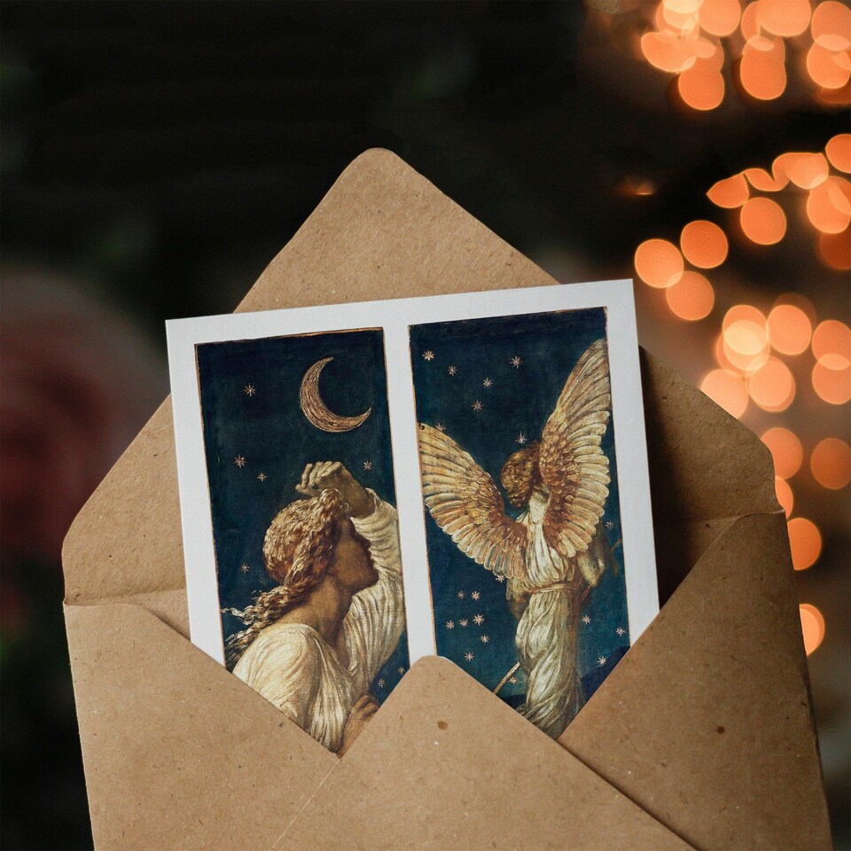 image 1 of Edward Burne Jones Art Card Cupid Flying Away From Psyche