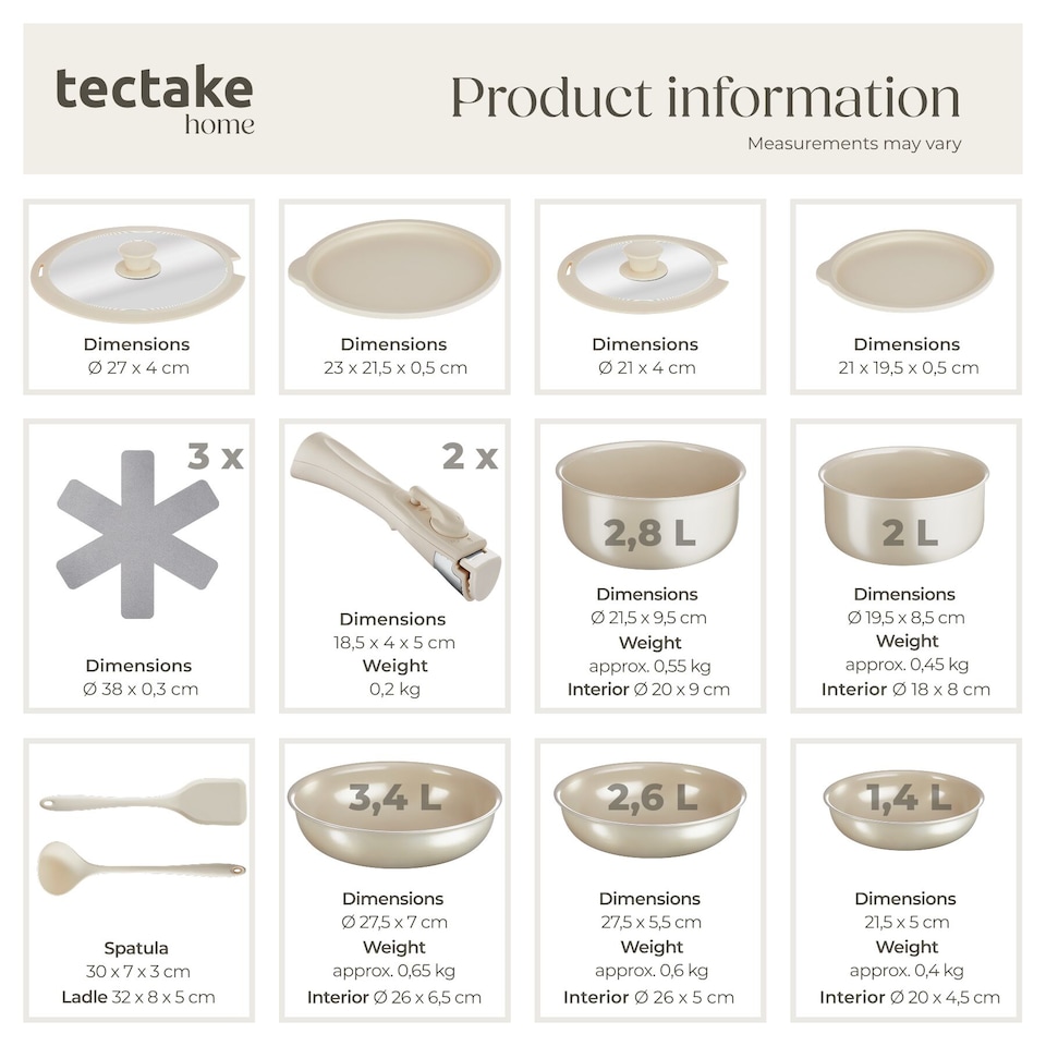 image 1 of Kitchen starter set for 6 people with crockery, pots and more | Black | black/white | 1