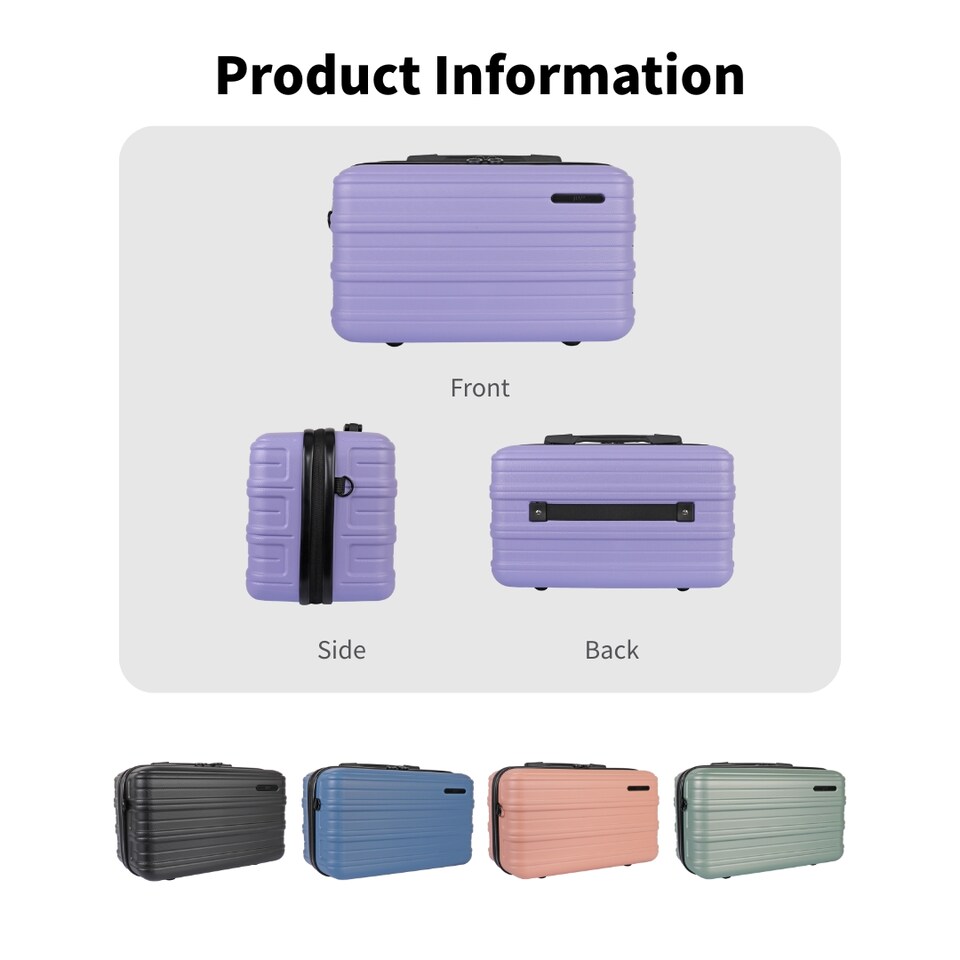 image 1 of ABS Cabin Carry Bag with Strap – Lightweight Underseat Luggage | Purple | French Lilac | Cabin Bag