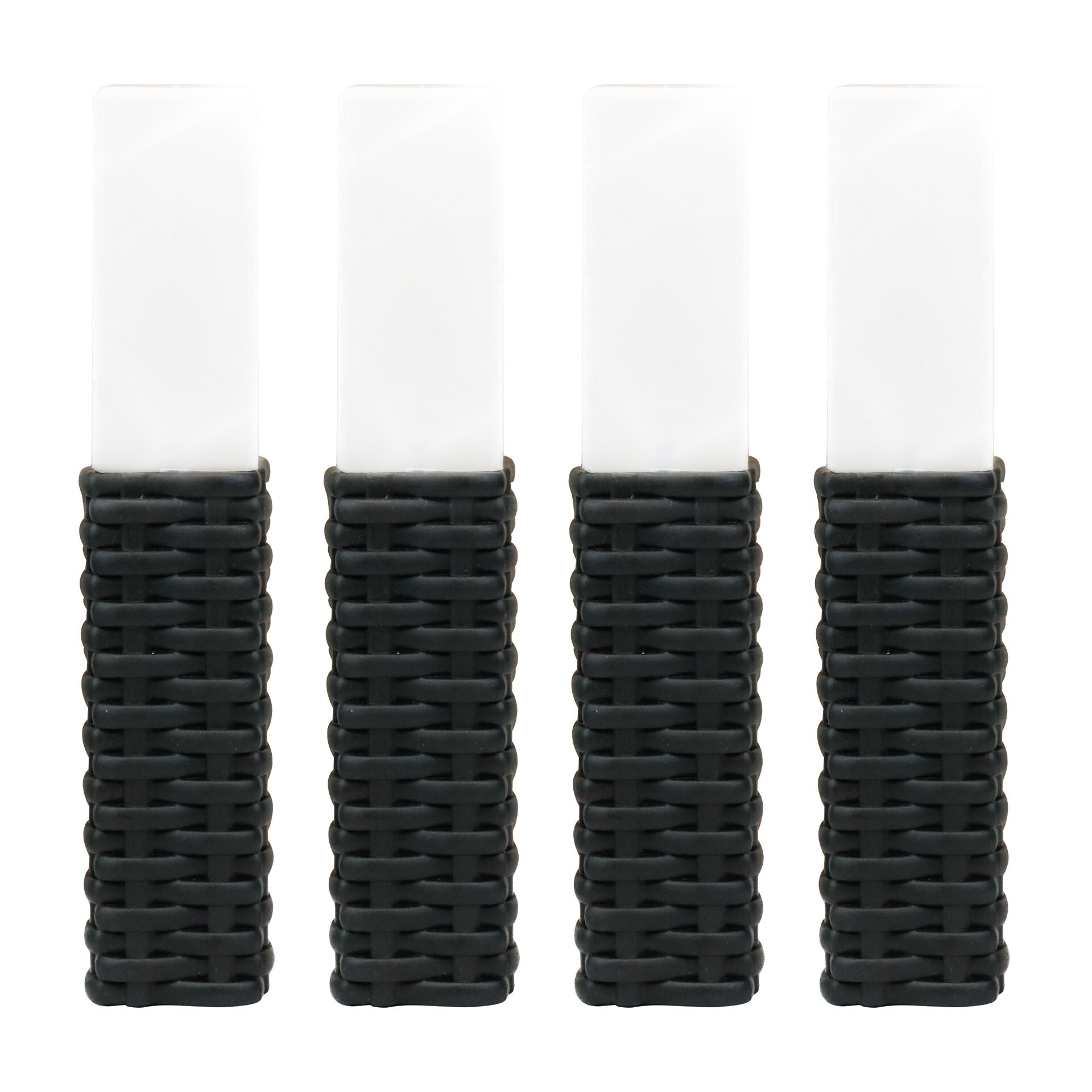 Rattan Style Solar LED Garden Stake Lights 4 Pac
