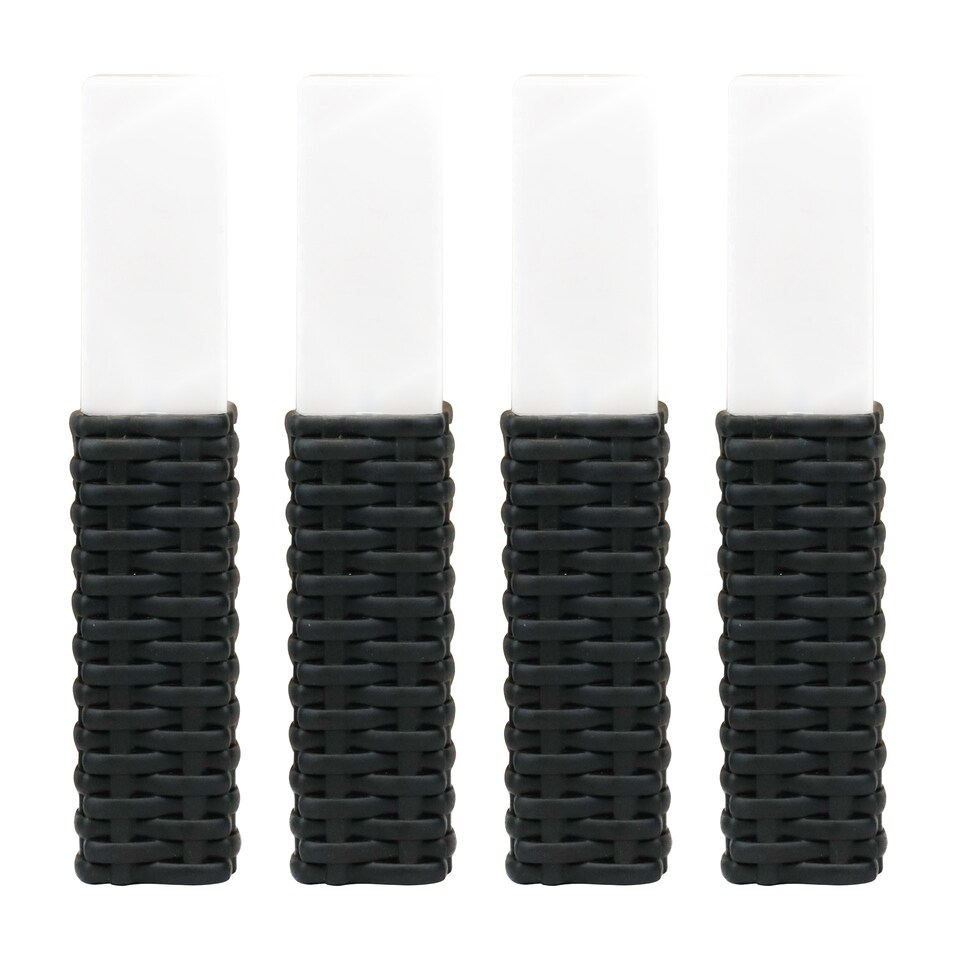 image 1 of Rattan Style Solar LED Garden Stake Lights 4 Pac