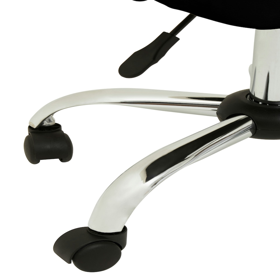 image 1 of Interiors by Premier Brent Ribbed Black And Chrome Home Office Chair