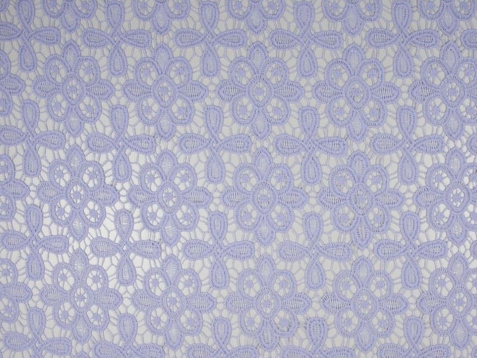 Purple Embroidered Lace Fabric for Dressmaking, 115cm / 45" Wide - per metre