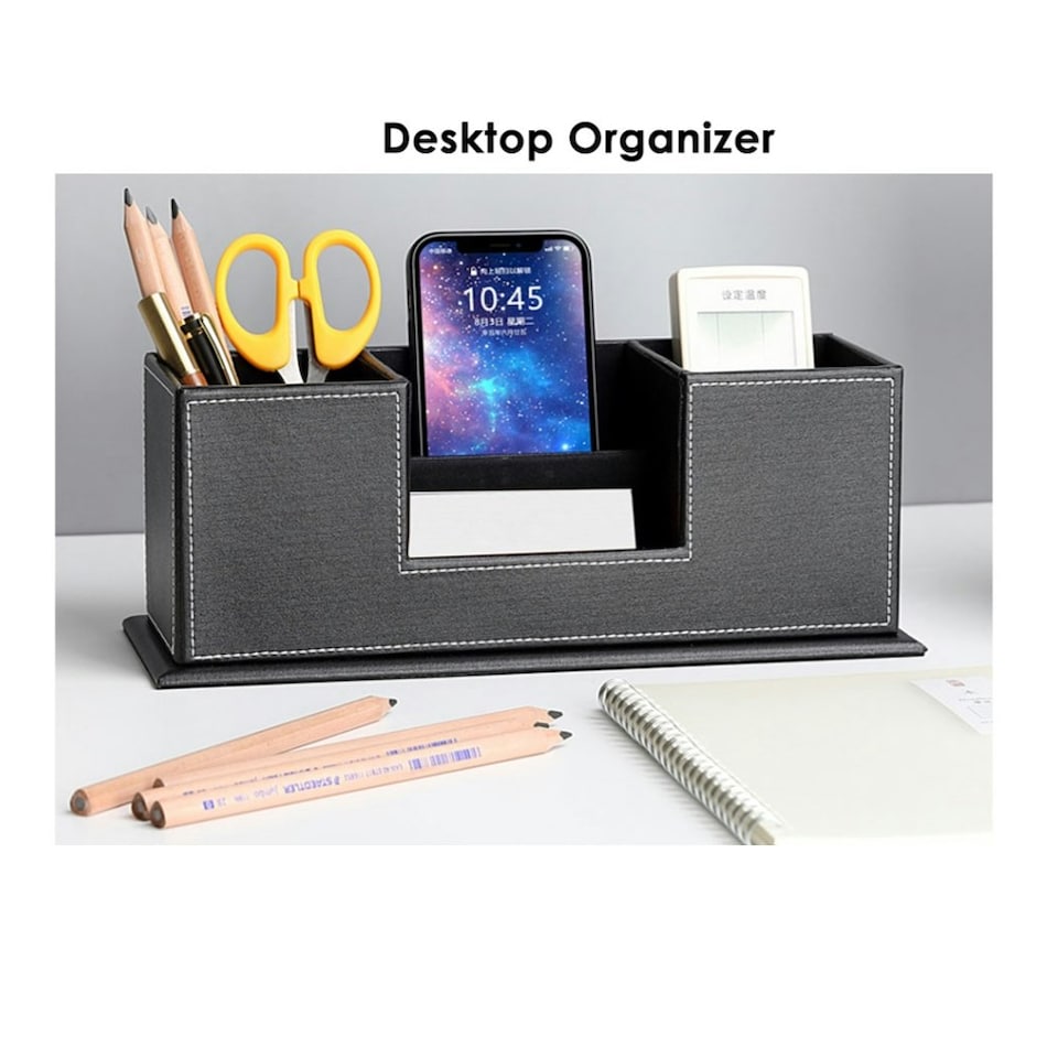 image 1 of Black Desktop Pen Pot Organiser