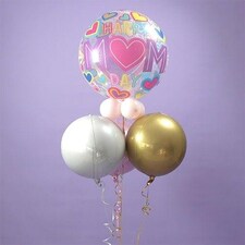 Happy Mom Day Colourful Bubble Balloon Mother's Day Bouquet - Inflated Balloon In A Box