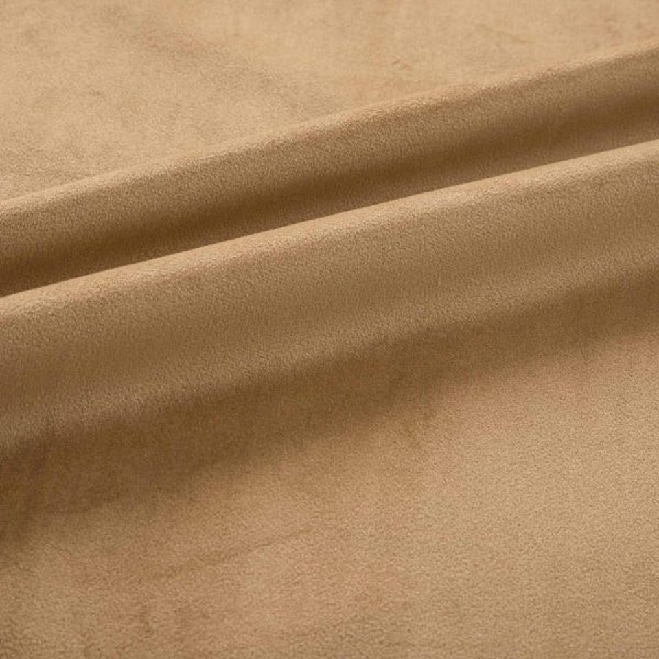 image 1 of Homescapes Thermal 100% Blackout Beige Velvet Curtains - 66 x 54" Cream