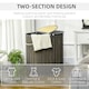 image 6 of HOMCOM Bamboo Laundry Basket with Lid, 100 Litres Laundry Hamper with 2 Sections, Removable Washable Lining, Washing Baskets, 62.5 x 37 x 60.5cm, Grey
