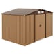 image 1 of Outsunny 9 x 6FT Galvanised Garden Storage Shed w/Sliding Door, Light Brown