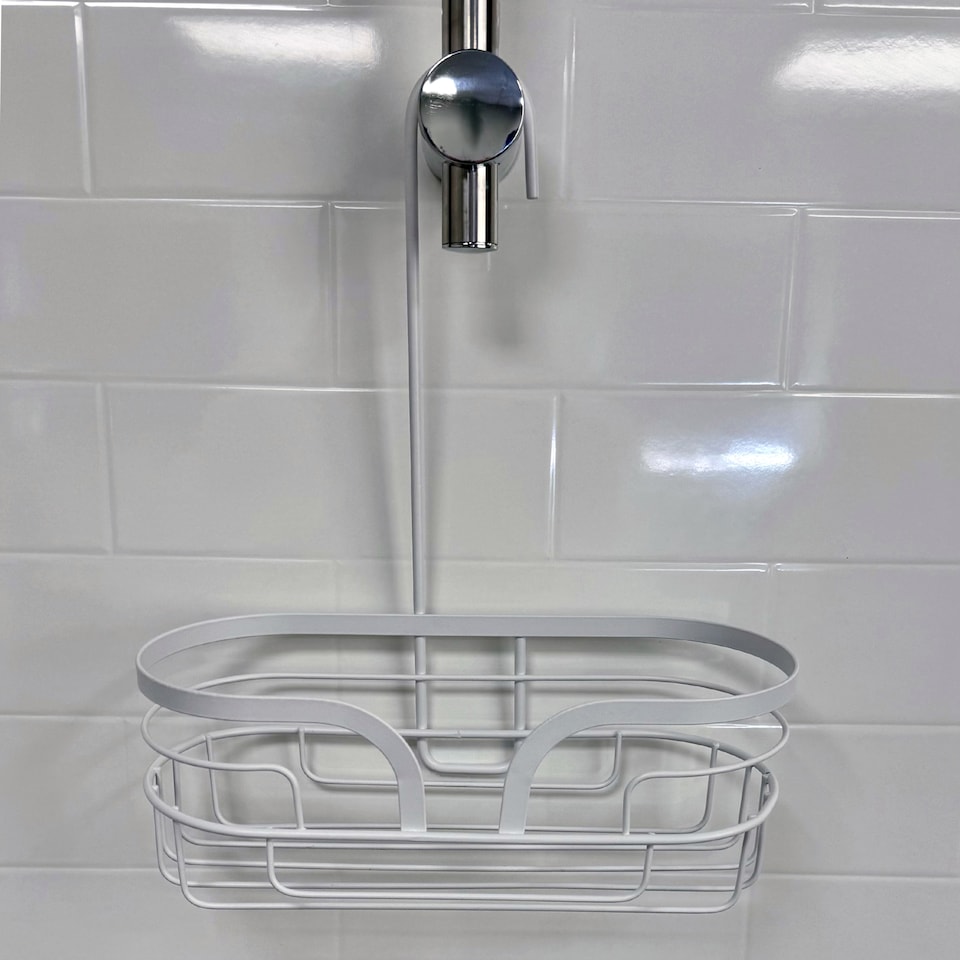 image 1 of Showerdrape Dante White Steel Mini Hook Over Shower Caddy | White | 1