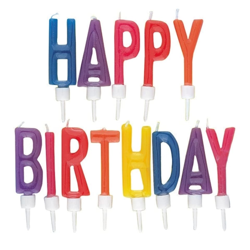 image 1 of Happy Birthday Letter Candles in Holders