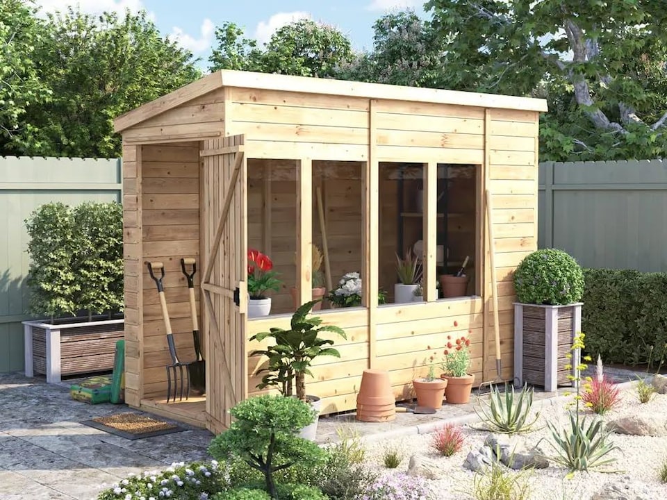 image 1 of Dunster House Potting Shed Pent Roof W4' x D10' (W1.2 x D3.0m) Superfelt, Overlord Modular