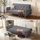 image 5 of Yaheetech Fabric Convertible Sofa Bed with 2 Bolster Pillows-Dark Grey