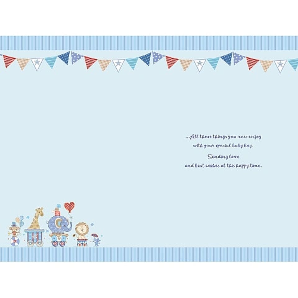 image 1 of Birth Of Boy Card Congratulation New Born Baby