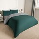 image 2 of OHS Reversible Microfibre Duvet Cover and Pillowcase Bedding Set Multi | Teal and Grey | Double