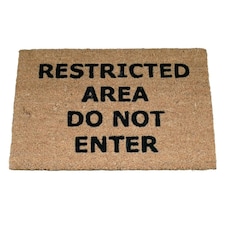 Gifts Direct 2 U Coir Door Mat - 40 x 60cm - Restricted Area