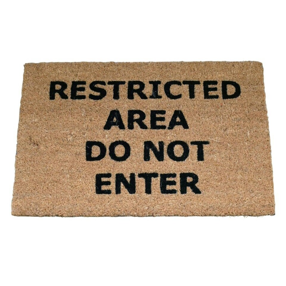 image 1 of Gifts Direct 2 U Coir Door Mat - 40 x 60cm - Restricted Area