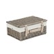 image 2 of 36cm Antique Wash Wicker Picnic Basket with Lining White | White | One Size