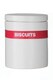 image 1 of Hot White Biscuit Canister with Hot Pink Silicone Band