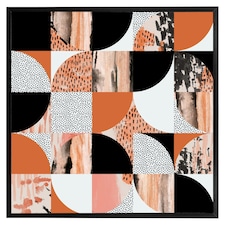 Geometric circles in autumn colours (Picture Frame) Black | L