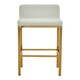 image 2 of Interiors by Premier White PU and Gold Finish Bar Chair, Glam Touch Indoor Metal Bar Stool, Footrest Bar Chair