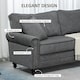 image 5 of HOMCOM Fabric Sofa 3 Seater Sofa for Living Room w/ Throw Pillow Grey