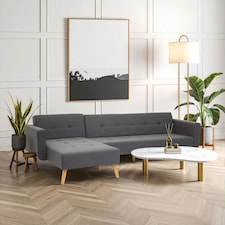 Hansa Hagen Grey Large Corner Sofa Bed Grey