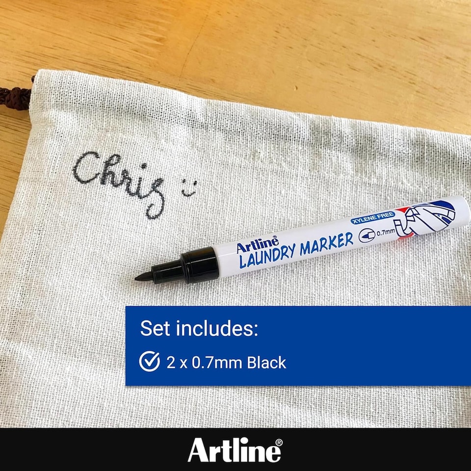 image 1 of Artline Laundry Marker for Clothes & Fabric Marking | Black | 1