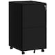 image 1 of Vinsetto 2-Drawer Vertical Filing Cabinet with Lock and 5 Wheels, Steel Mobile File Cabinet, for A4, Legal and Letter Size, Pre-Assembled Body, Black