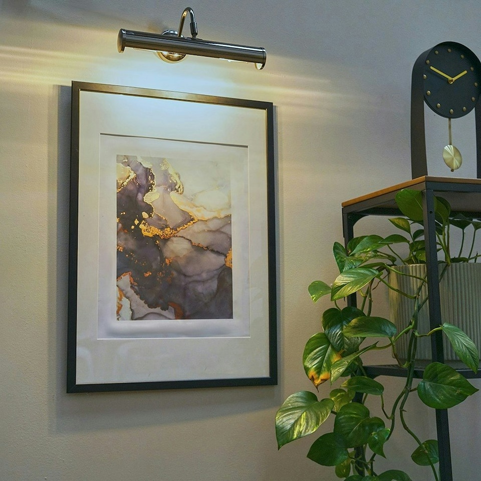 image 1 of ValueLights Black Indoor Wall Picture Light and E14 Pygmy LED 3W Warm White 3000K Bulb Black