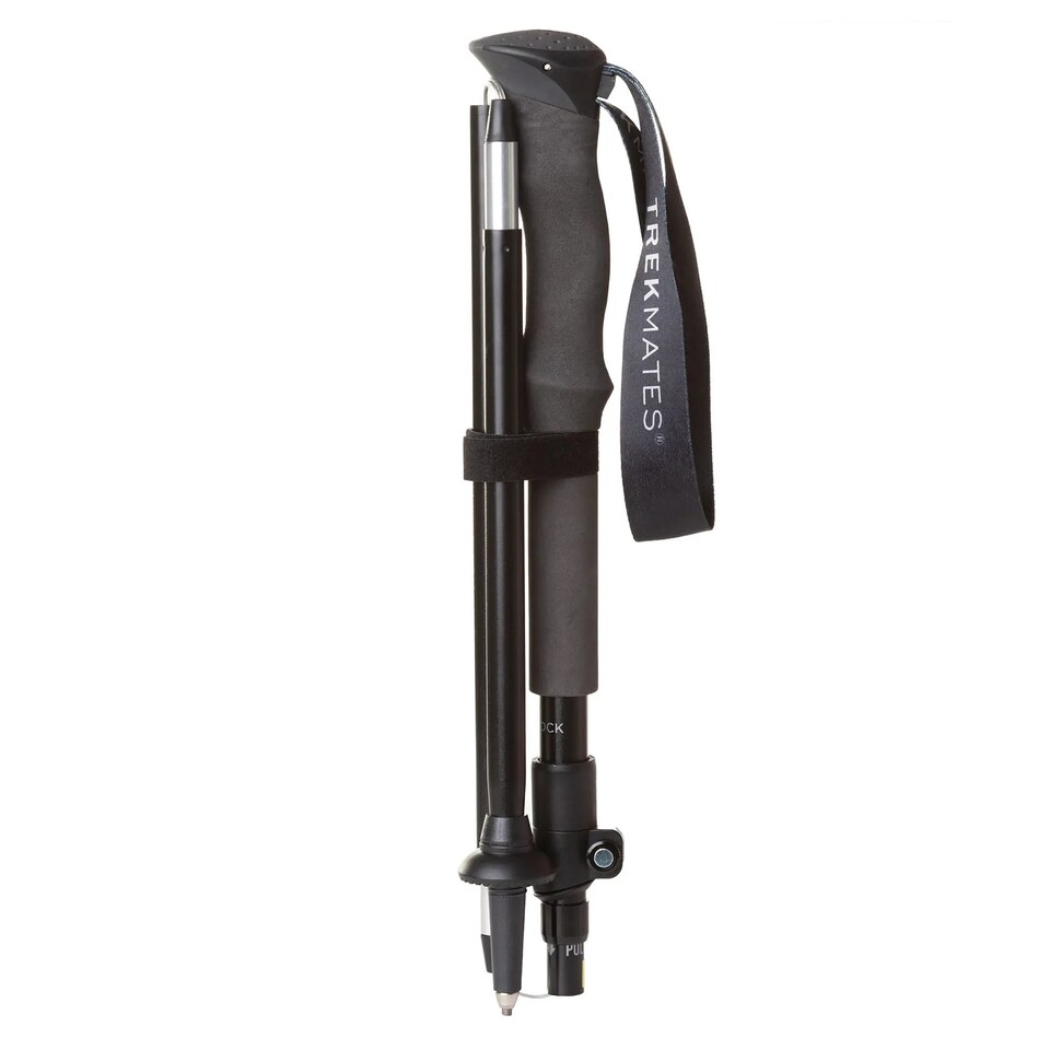image 1 of Fold Lock Single Pole Adjustable LeverLock Hiking Walking Trekking Outdoor | Black | Black | One Size | 1