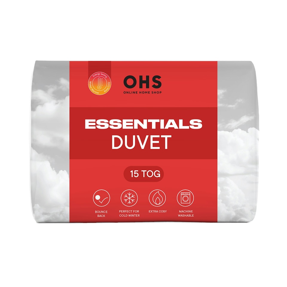 image 1 of OHS Winter Lightweight Anti-Allergy Breathable 15 Tog Quilt Duvet, Single - White