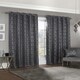 image 2 of Element Geometric Thermal Blackout Eyelet Curtains 116cm x 137cm Charcoal